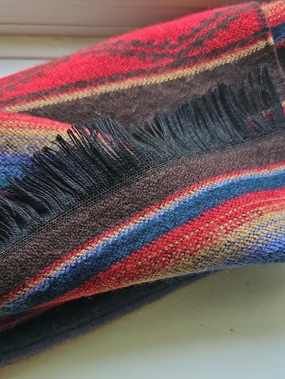 Colorful Soft Wool Striped Scarf - Picture 3 of 5